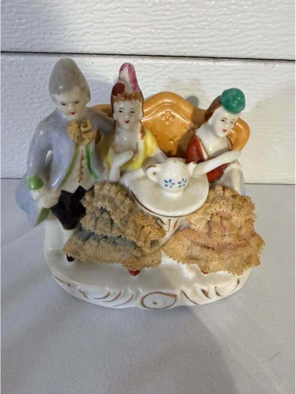 Vintage ESD Japan Hand Painted Porcelain Lace Figurine